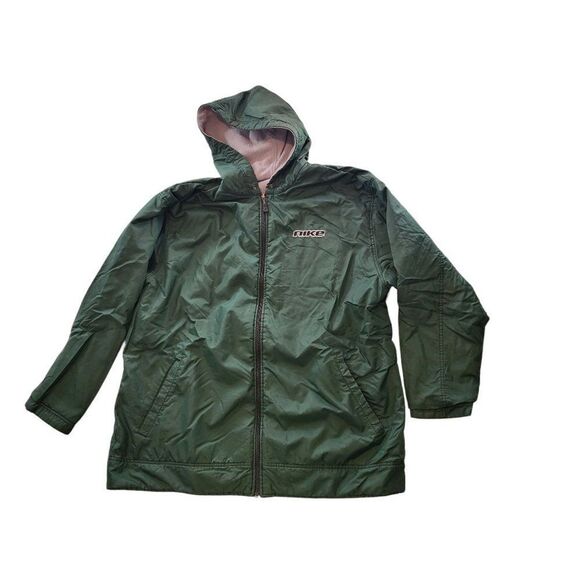Nike Reversible Hooded Stadium Coat Sz XL Vintage Full Zip‎ Green And Gray - Picture 1 of 8